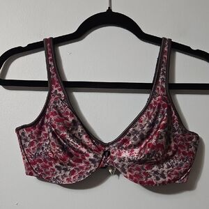 Lilyette Red and Gray Floral Bra Size 36C